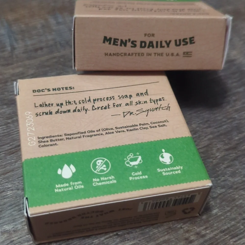DR SQUATCH 2 Cool Fresh Aloe Men's All Natural Soap